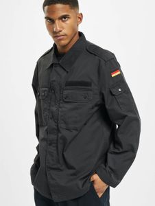 moderne Brandit Herren Jacke Reißverschluss Klettverschluss Schwarz