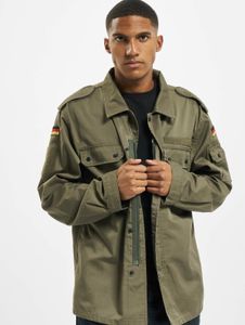 schlichte Brandit Herren Jacke Reißverschluss Klettverschluss Khaki