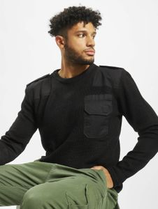 Soft Brandit men's sweatshirt with Velcro closure, black