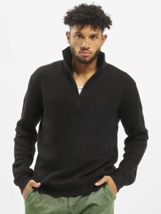 Soft Brandit men's sweatshirt with zipper, black