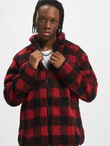 Modern Brandit men's jacket, zip and Velcro closure, red/black
