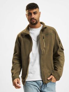 moderne Brandit Herren Jacke Reißverschluss Taschen Khaki
