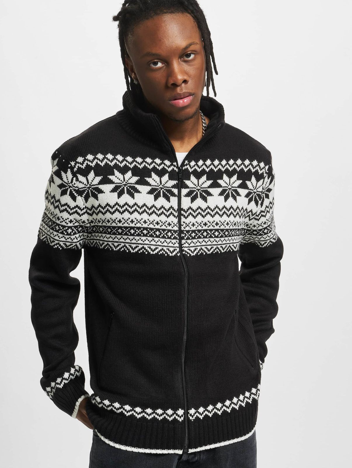 Brandit Herren Sweatshirt Oversize Fleece Cardigan Schwarz