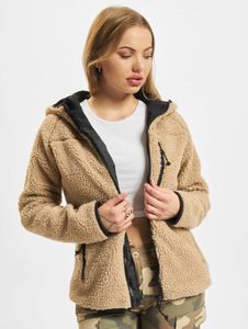 stylische Brandit Damen Jacke Kordelzug Taschen Beige