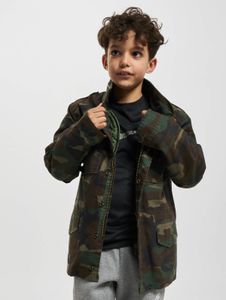 Functional Brandit unisex jacket with zippers, pockets, and camouflage.