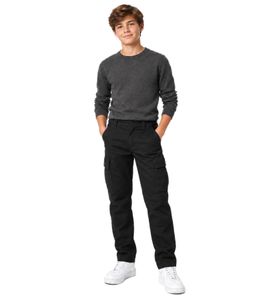 moderne Brandit Kinder Unisex Cargo-Hose Reißverschluss Taschen Schwarz