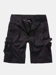 Short homme Brandit décontracté, en coton noir, avec poches zippées.