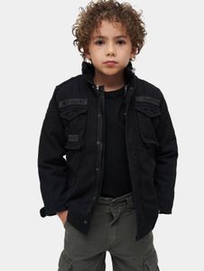 Modern Brandit unisex jacket with zip and Velcro closure, cotton, black