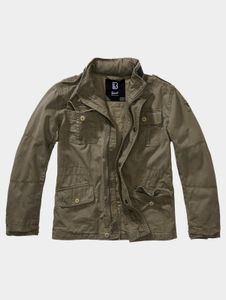 Giacca unisex moderna Brandit con tasche con cerniera, in cotone, color kaki