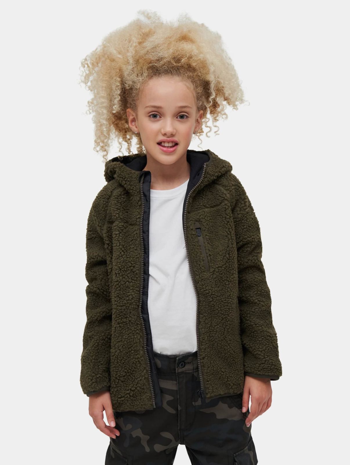 Functional Brandit unisex jacket with zipper and hood, khaki