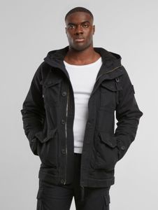 stylische Forvert Herren Jacke Reißverschluss Kapuze mit Baumwolle Schwarz