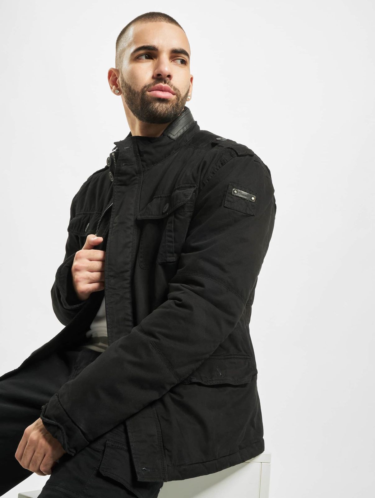 Brandit Herren Jacke mit Baumwolle Schwarz