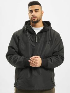 funktionale Brandit Herren Jacke Kordelzug Reißverschluss Schwarz
