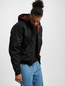 lässige Brandit Herren Jacke Reißverschluss Taschen Schwarz