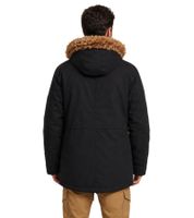 Warmer Brandit Herren Winterparka mit Kapuze und Kunstfellbesatz funktionale Outdoor Jacke aus Baumwolle Schwarz