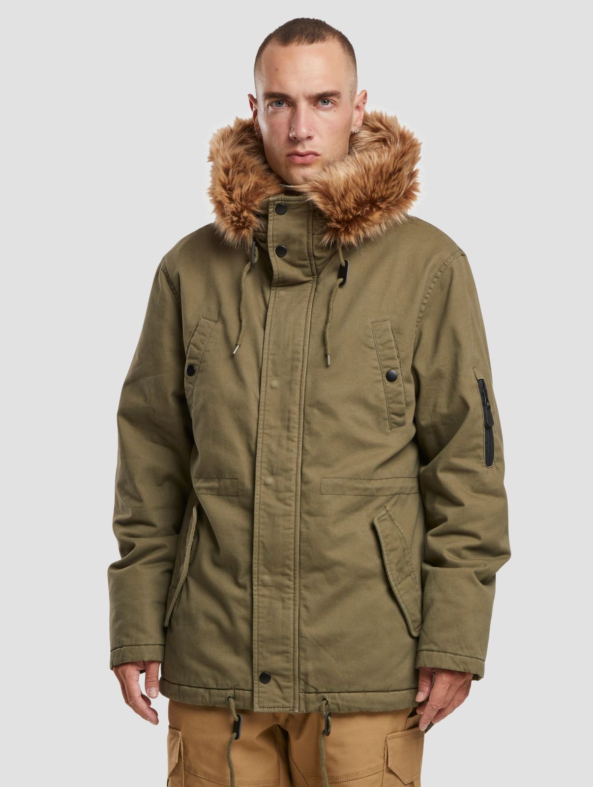 Brandit Herren Jacke Khaki aus 100% Baumwolle
