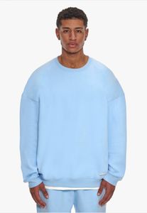 Sweat-shirt homme confortable, coupe ajustée, en coton, bleu clair