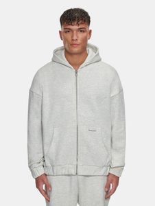 weicher Bazix Republiq Herren Hoodie Reißverschluss Kapuze mit Baumwolle Grau