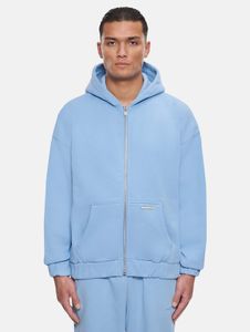 moderner Bazix Republiq Herren Hoodie Reißverschluss Rippbündchen 430 g/m² mit Baumwolle Blau
