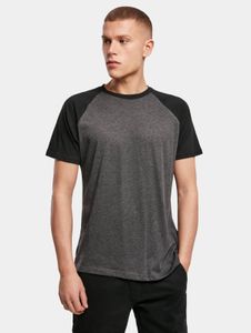 lässiges Build Your Brand Herren T-Shirt 140 g/m² mit Baumwolle Grau/Schwarz