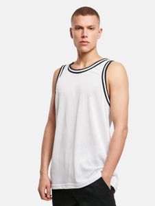 T-shirt homme Casual Build Your Brand, poignets côtelés, maille, 130 g/m², blanc/noir