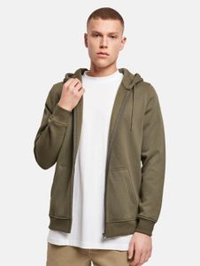 Soft Build Your Brand men's hoodie with drawstring and zipper, 300 g/m² cotton, khaki