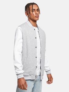lässige Build Your Brand Herren Jacke Reißverschluss Taschen 300 g/m² mit Baumwolle Grau