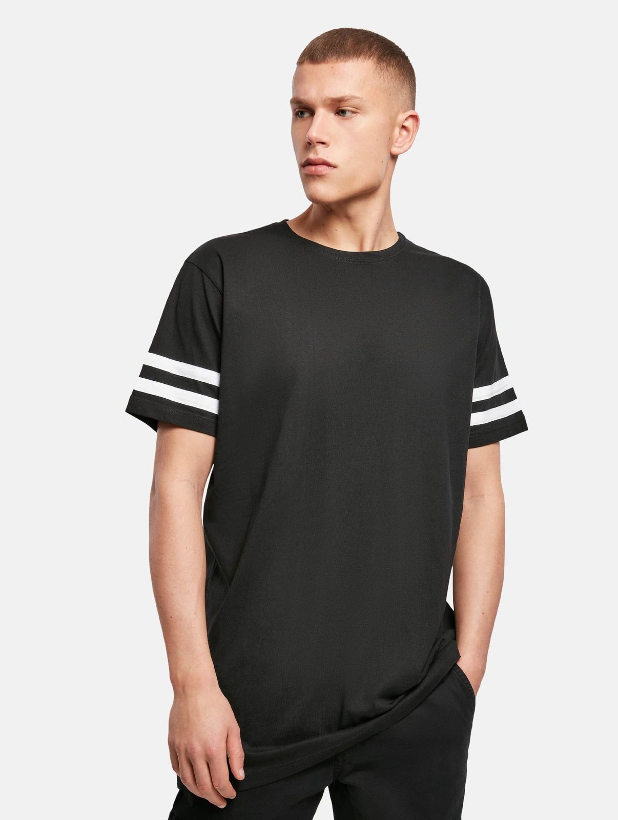 Comoda t-shirt da uomo Build Your Brand, 200 g/m², cotone, nero/bianco
