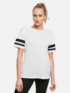 modernes Build Your Brand Damen T-Shirt Mesh 130 g/m² Weiß/Schwarz
