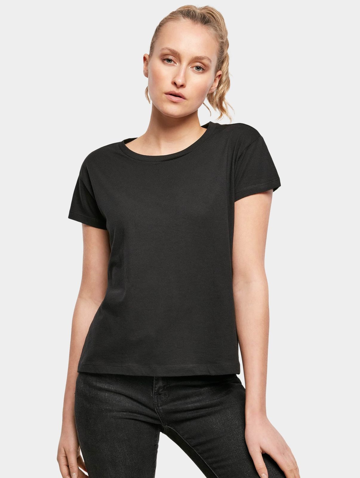 T-shirt casual da donna "Build Your Brand", 140 g/m², cotone, nera