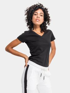 bequemes Build Your Brand Damen T-Shirt 140 g/m² mit Baumwolle Schwarz