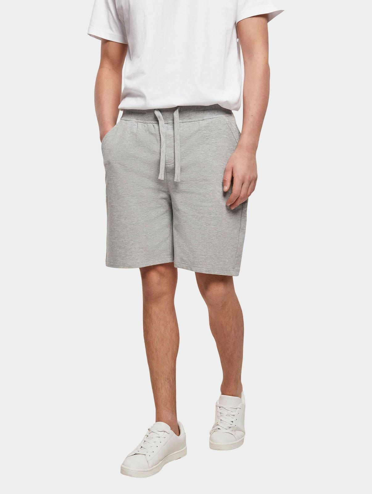 leichte Build Your Brand Herren Shorts Stretch Kordelzug Taschen mit Baumwolle Grau