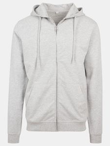 lässiger Build Your Brand Herren Hoodie Stretch Taschen Rippbündchen mit Baumwolle Grau