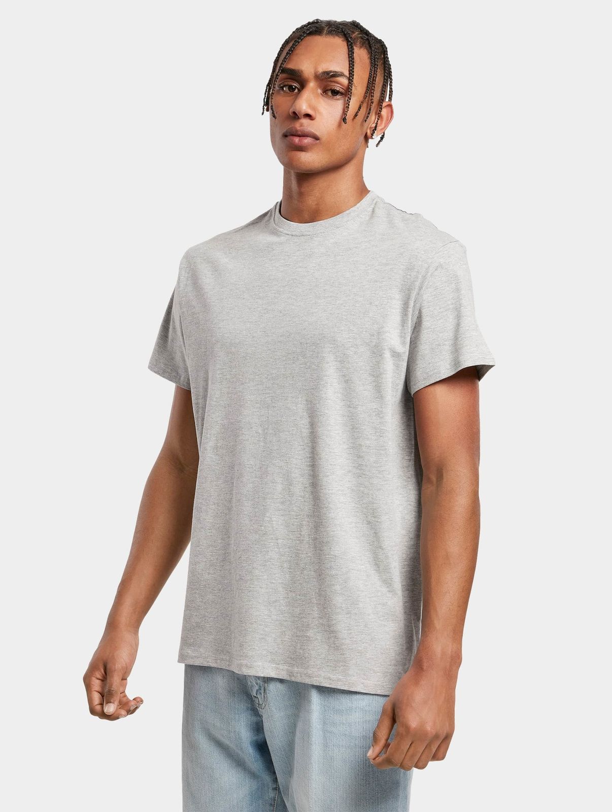 bequemes Build Your Brand Herren T-Shirt 160 g/m² mit Baumwolle Grau