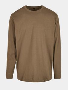 lässiges Build Your Brand Herren Sweatshirt Rippbündchen 200 g/m² mit Baumwolle Khaki