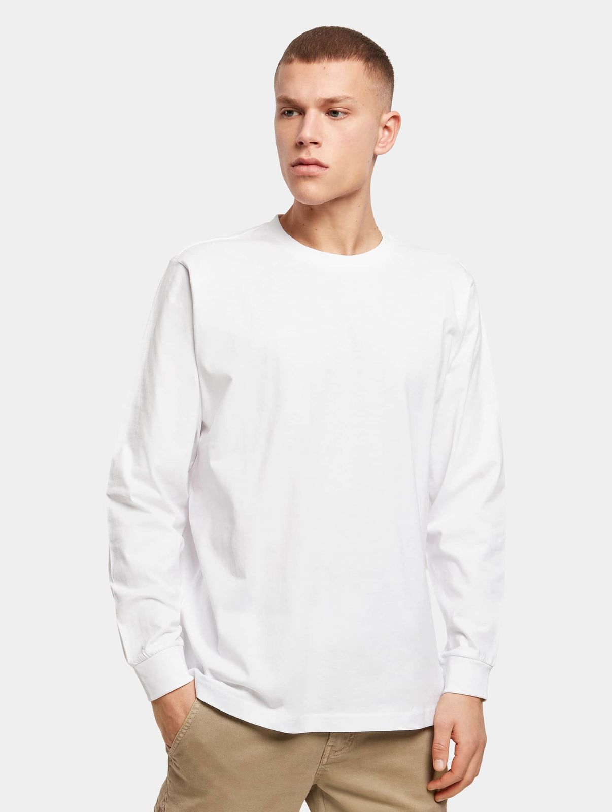 Build Your Brand Herren Sweatshirt mit Rippbündchen aus Baumwolle