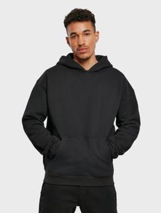 bequemer Build Your Brand Herren Hoodie große Kapuze Kordelzug 460 g/m² mit Baumwolle Schwarz