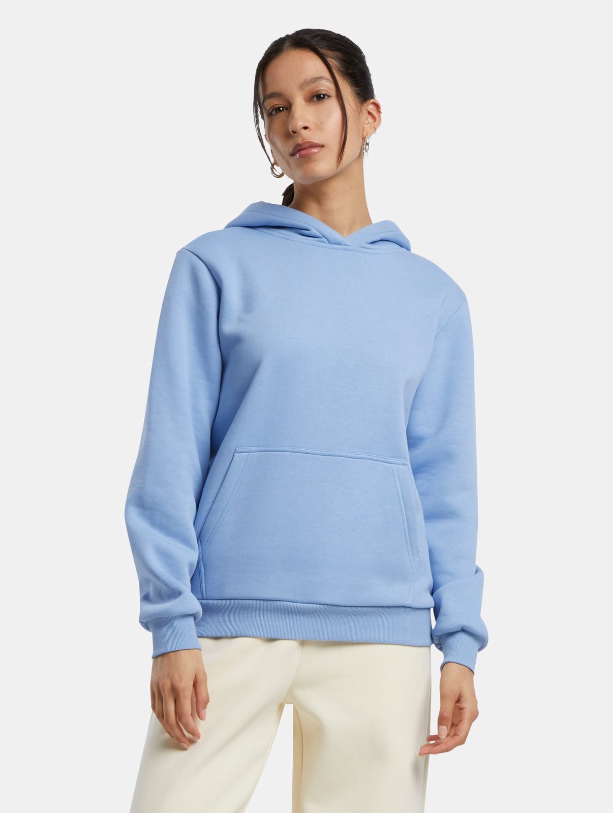 Build Your Brand Damen Hoodie mit Baumwolle Blau