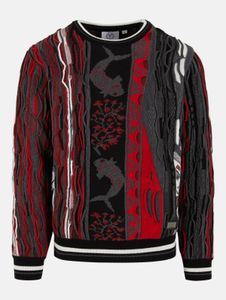 weiches Carlo Colucci Herren Sweatshirt Schwarz/Weiß/Rot