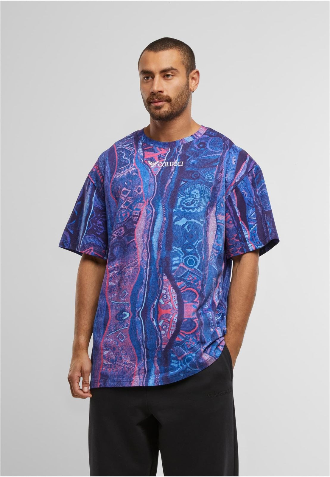 Carlo Colucci Herren T-Shirt aus Baumwolle Rosa