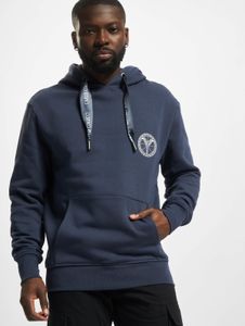 bequemer Carlo Colucci Herren Hoodie Kordelzug Rippbündchen Blau