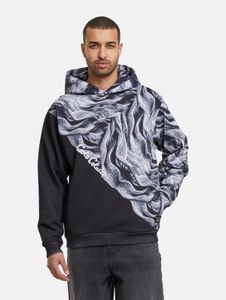 weicher Carlo Colucci Herren Hoodie Rippbündchen Kapuze mit Baumwolle Schwarz