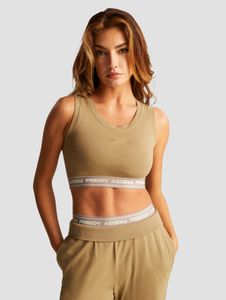 T-shirt stretch moderne Freddy pour femme en coton kaki