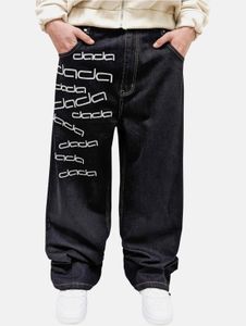 lässige Dada Supreme Herren Jeans Reißverschluss Taschen mit Baumwolle Schwarz