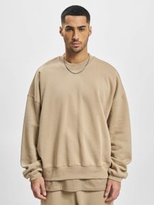 Casual DEF men's sweatshirt with ribbed cuffs, oversize, 360 g/m², cotton, beige