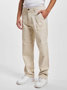 Pantalones vaqueros casuales DEF para hombre con bolsillos elásticos, de algodón, color beige.