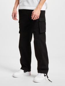 Pantalones vaqueros casuales DEF para hombre con bolsillos, corte recto, algodón, negro.