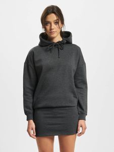 weicher DEF Damen Hoodie Kordelzug Rippstrick 300 g/m² mit Baumwolle Grau