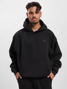 Comfortable DEF men's ribbed knit hoodie, black