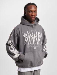 Sudadera con capucha informal DEF para hombre, de punto acanalado y color gris.